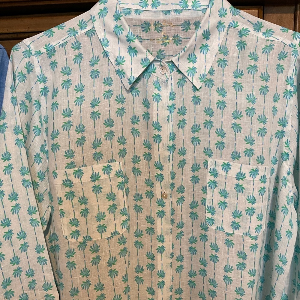 EEUC Lilly Pulitzer Sea View Button Down Sz XL